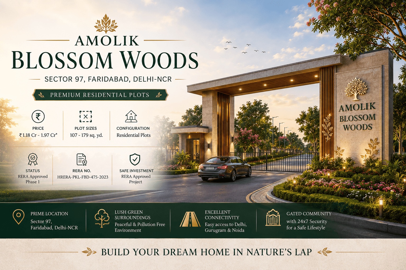 Amolik Blossom Woods Sector 97 Faridabad - Premium Residential Plots