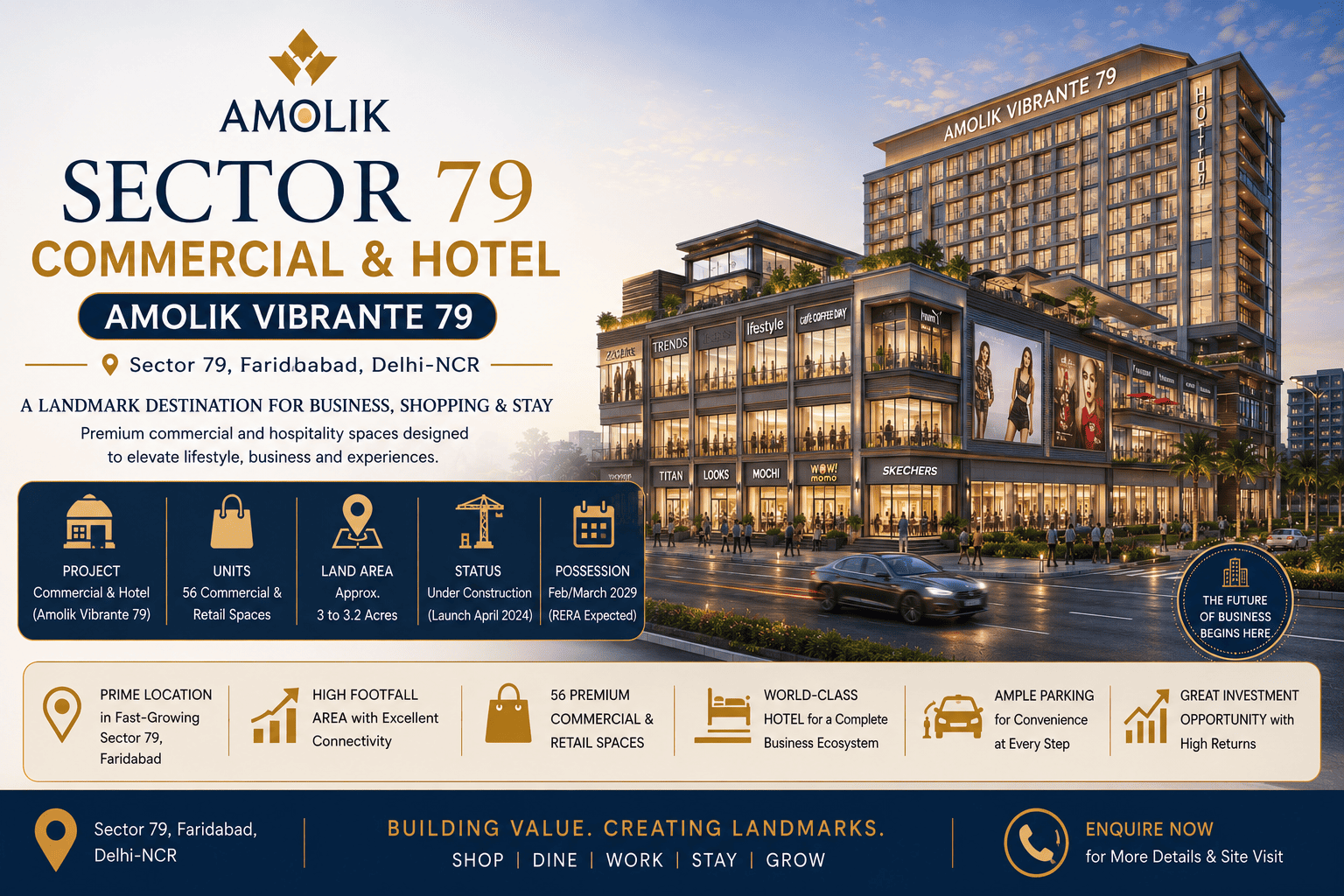 Amolik Sector 79 Commercial & Hotel - Retail Shops and Hospitality Development